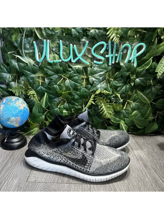 Nike Free Rn Shoes Mens 10 Flyknit Oreo White Black Athletic Running 942838-101 main image 5